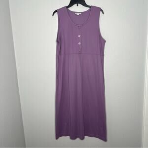 Vintage The Tog Shop Lavender Cotton Blend Sleeveless Midi Dress Womens size L